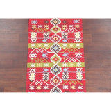 Kilim Wool Turkish Traditional Hand Woven Oriental Area Rug Red - 4'8" x 2'6"