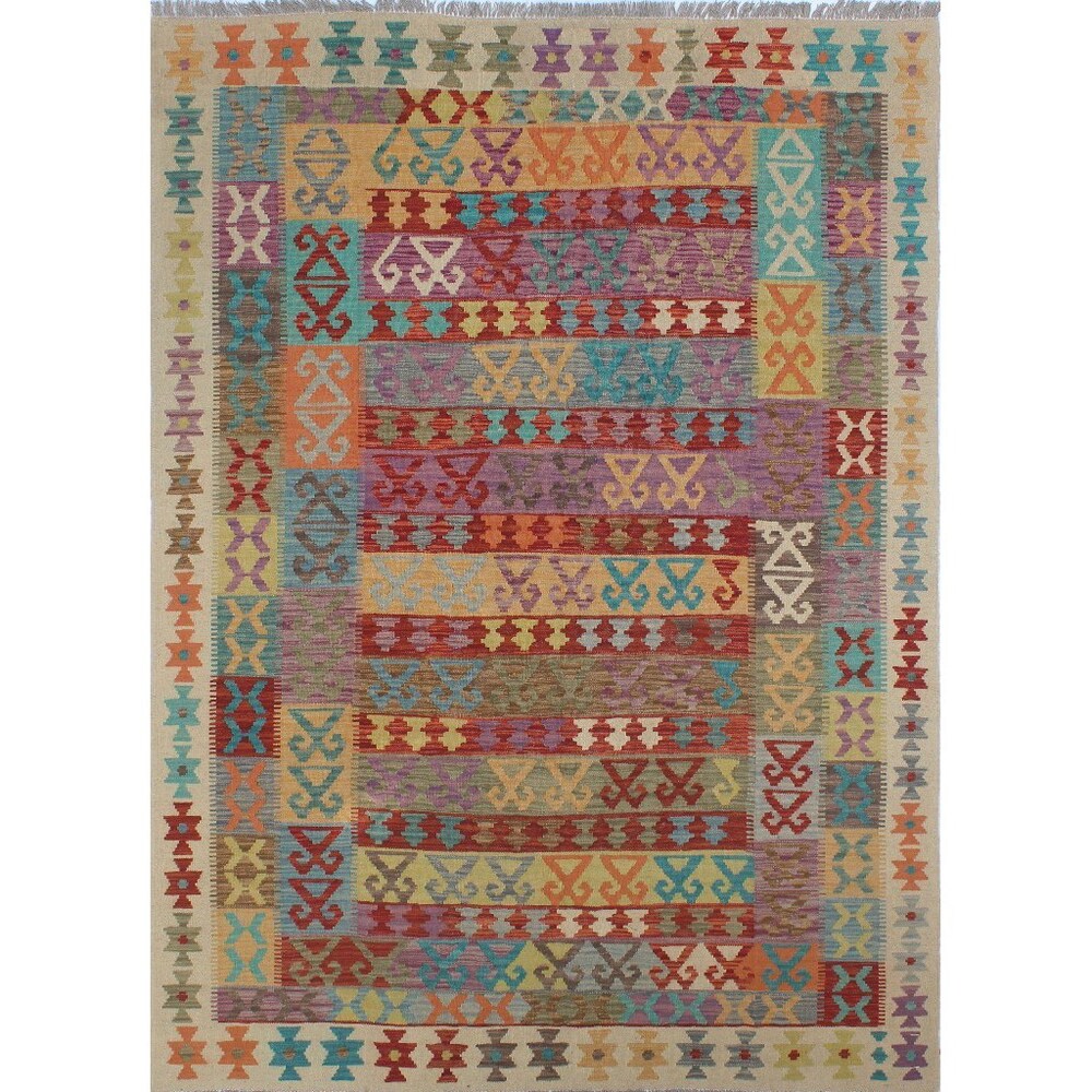 Kilim Zain Ivory Wool Rug