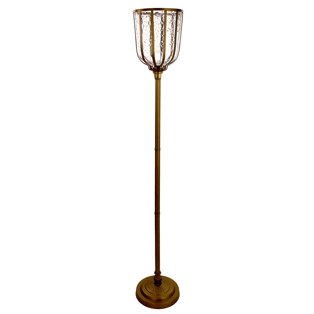 Killian River of Goods Brass and Clear Glass and Metal 70-Inch Candlestick Floor Lamp - 11.25" x 11.25" x 69.5"