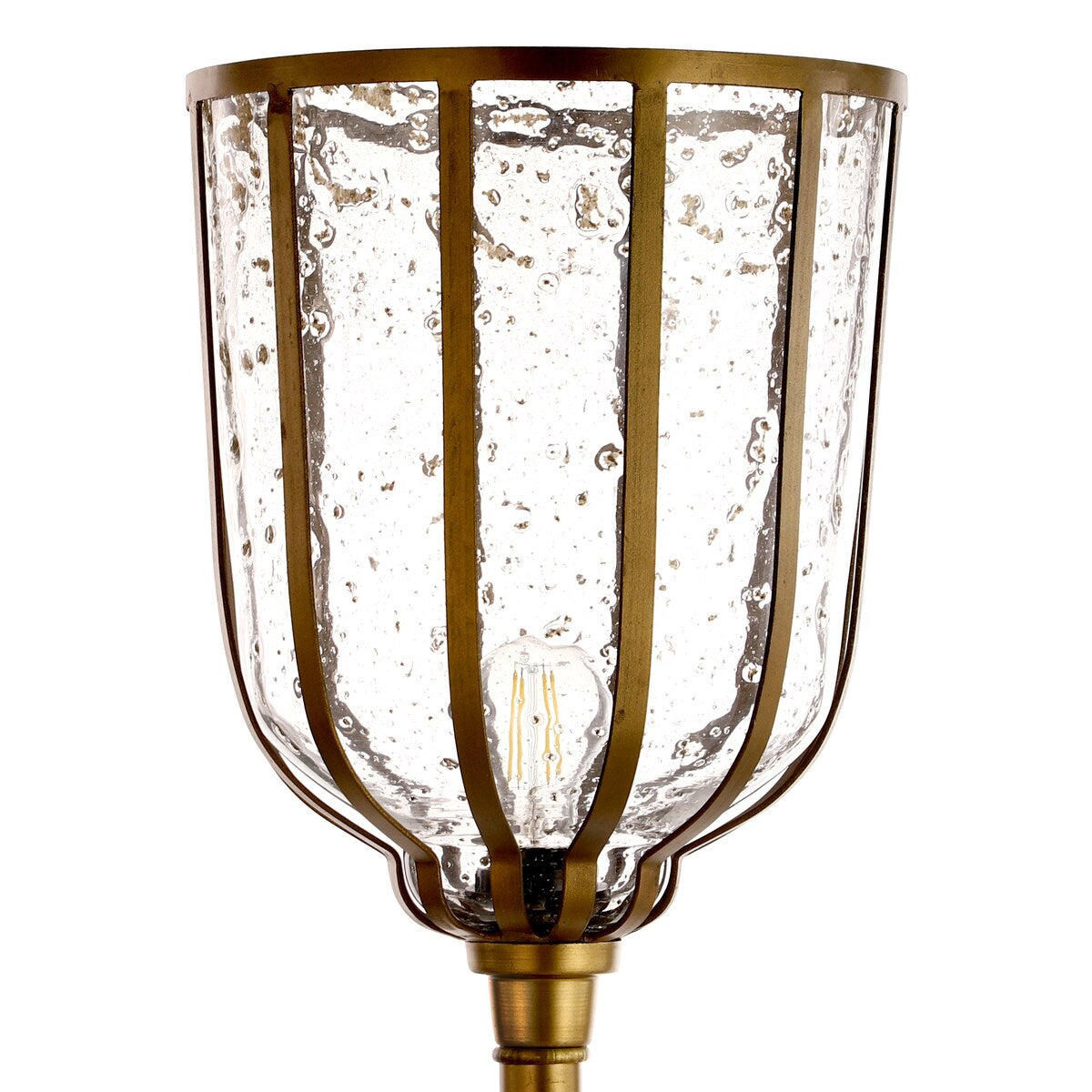 Killian River of Goods Brass and Clear Glass and Metal 70-Inch Candlestick Floor Lamp - 11.25" x 11.25" x 69.5"