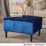 Kimiko Tufted Velvet Rectangle Ottoman Stool by Christopher Knight Home