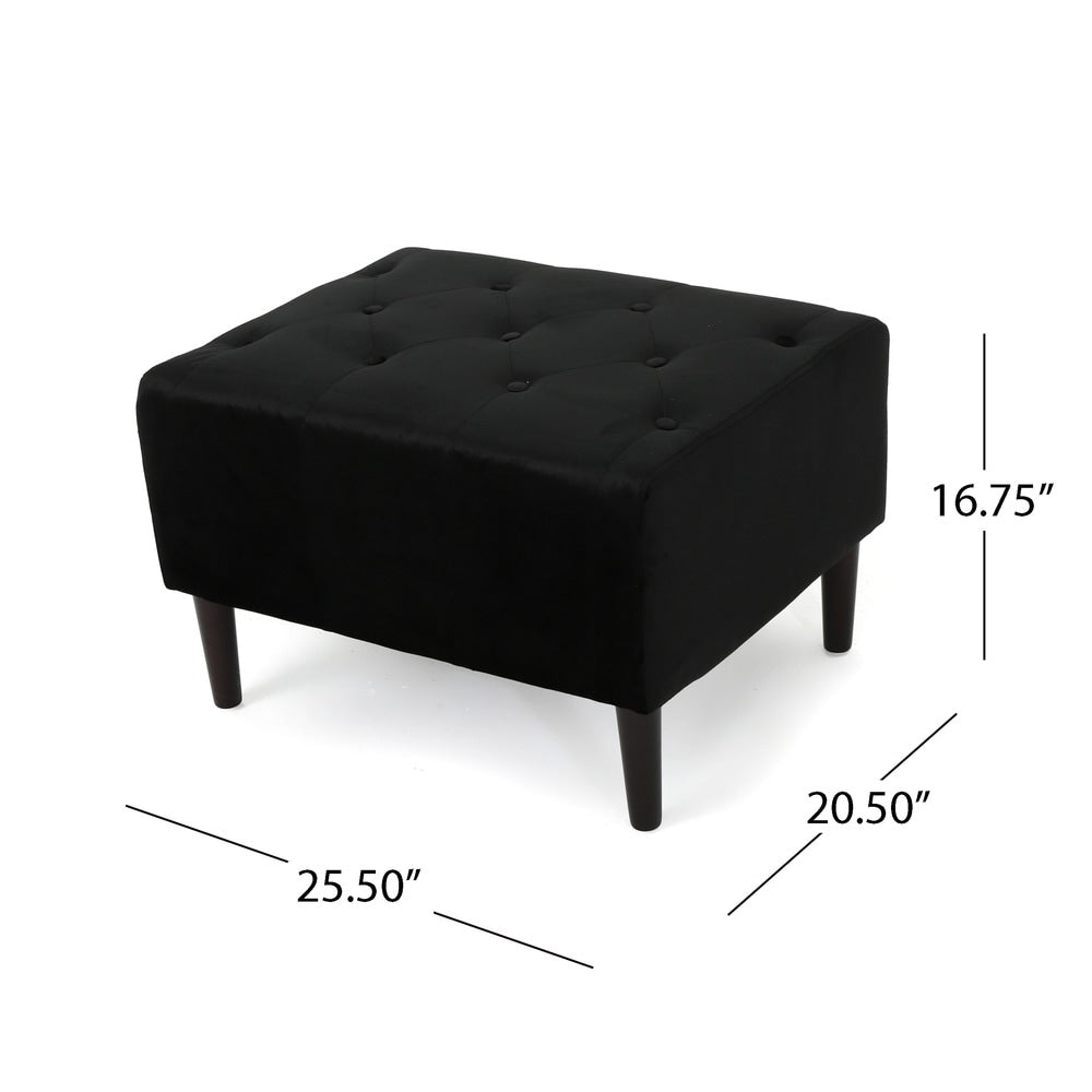 Kimiko Tufted Velvet Rectangle Ottoman Stool by Christopher Knight Home