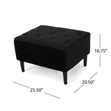 Kimiko Tufted Velvet Rectangle Ottoman Stool by Christopher Knight Home