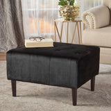 Kimiko Tufted Velvet Rectangle Ottoman Stool by Christopher Knight Home