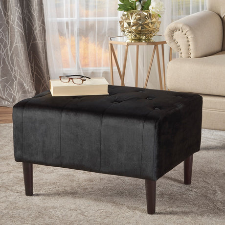 Kimiko Tufted Velvet Rectangle Ottoman Stool by Christopher Knight Home