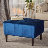 Kimiko Tufted Velvet Rectangle Ottoman Stool by Christopher Knight Home