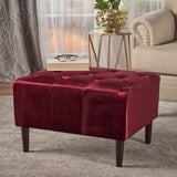 Kimiko Tufted Velvet Rectangle Ottoman Stool by Christopher Knight Home