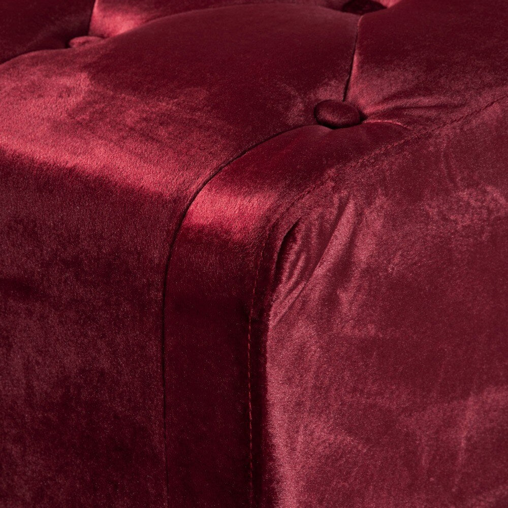 Kimiko Tufted Velvet Rectangle Ottoman Stool by Christopher Knight Home
