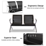 Kinbor 2-Seat Airport Reception Chair, Waiting Room Bench, Visitor Guest Chair for Bank Salon Barbershop