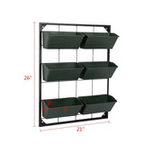 Kinbor 3-Tier Vertical Garden Planter, Wall Mounted Hanging Planter Box with 6 Containers for Herbs, Vegetables, Balcony, Patio