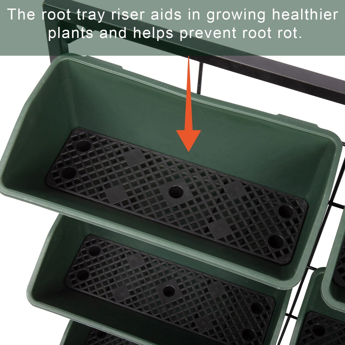 Kinbor 3-Tier Vertical Garden Planter, Wall Mounted Hanging Planter Box with 6 Containers for Herbs, Vegetables, Balcony, Patio