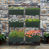 Kinbor 3-Tier Vertical Garden Planter, Wall Mounted Hanging Planter Box with 6 Containers for Herbs, Vegetables, Balcony, Patio