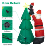 Kinbor 6FT/7Ft Christmas Inflatable Santa Claus Christmas Tree for Indoor Outdoor Air Blown Garden Yard Party Decoration