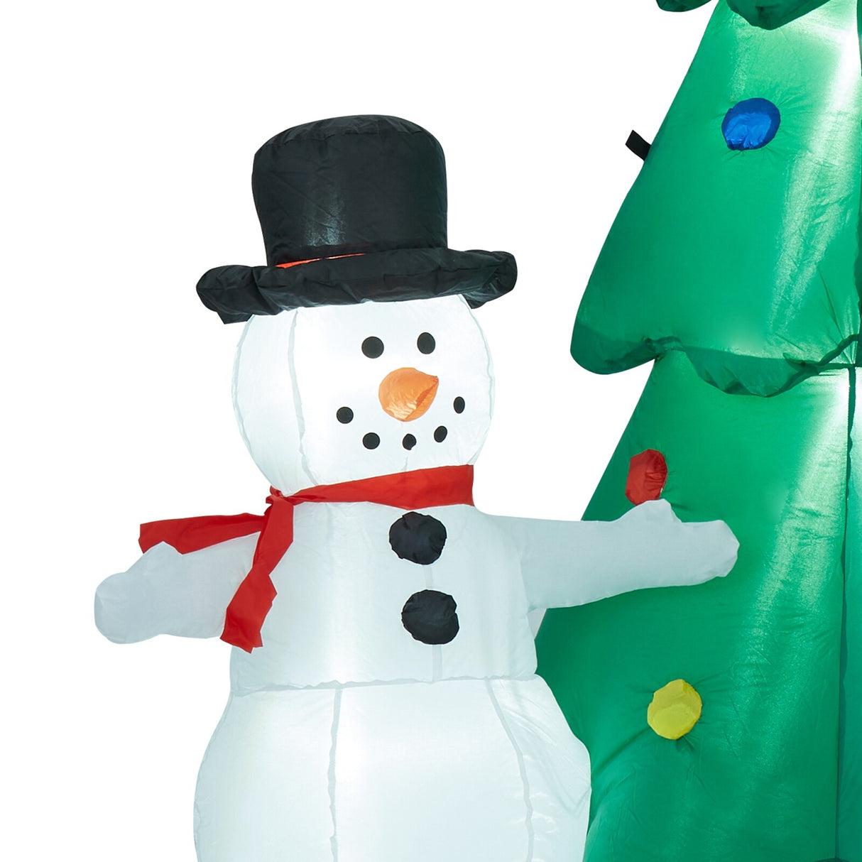 Kinbor 6FT/7Ft Christmas Inflatable Santa Claus Christmas Tree for Indoor Outdoor Air Blown Garden Yard Party Decoration