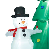 Kinbor 6FT/7Ft Christmas Inflatable Santa Claus Christmas Tree for Indoor Outdoor Air Blown Garden Yard Party Decoration