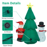 Kinbor 6FT/7Ft Christmas Inflatable Santa Claus Christmas Tree for Indoor Outdoor Air Blown Garden Yard Party Decoration