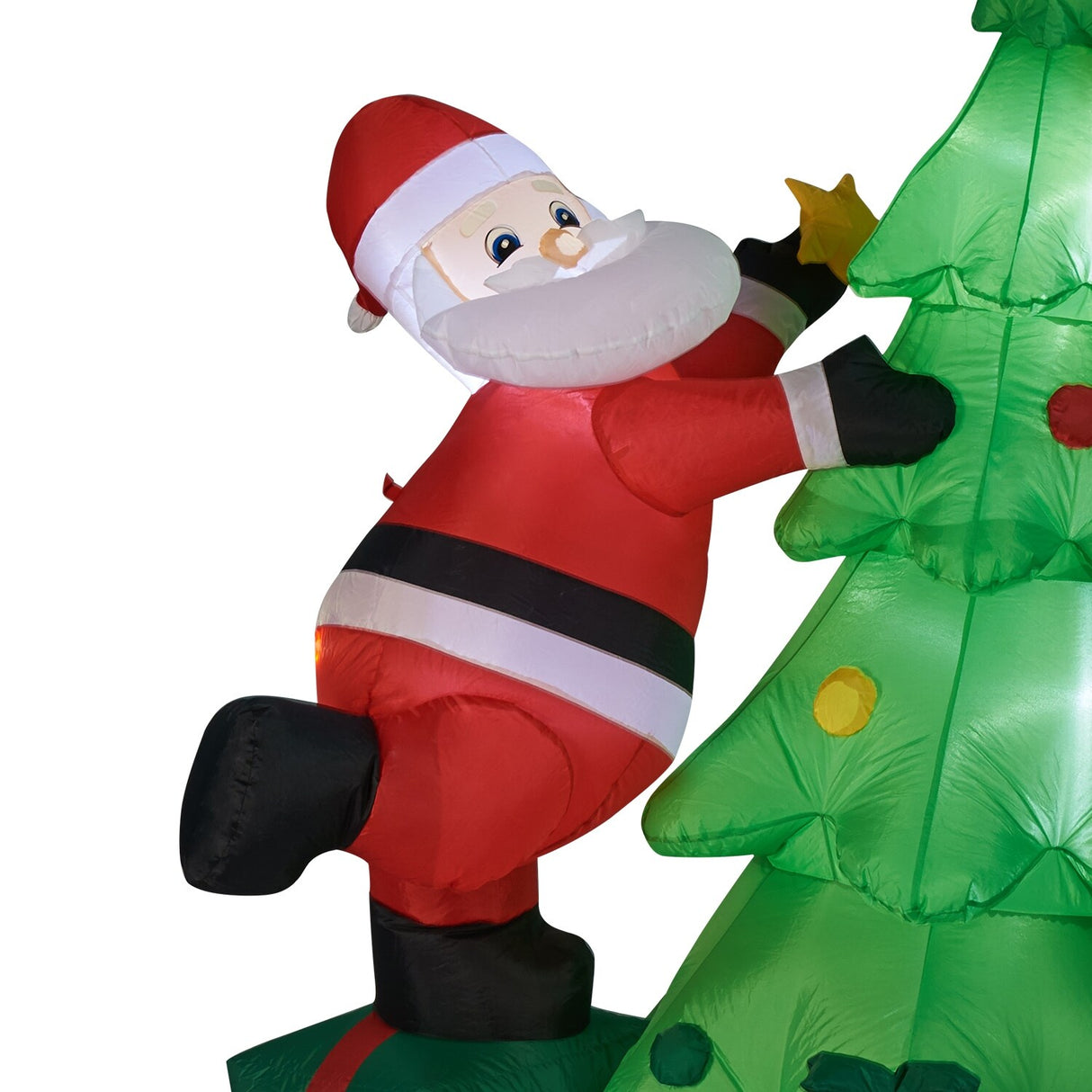 Kinbor 6FT/7Ft Christmas Inflatable Santa Claus Christmas Tree for Indoor Outdoor Air Blown Garden Yard Party Decoration