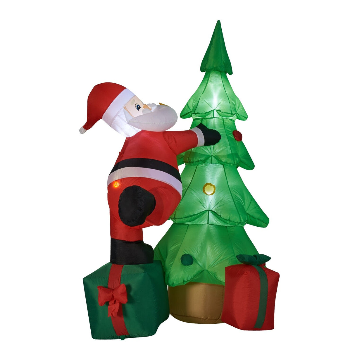 Kinbor 6FT/7Ft Christmas Inflatable Santa Claus Christmas Tree for Indoor Outdoor Air Blown Garden Yard Party Decoration