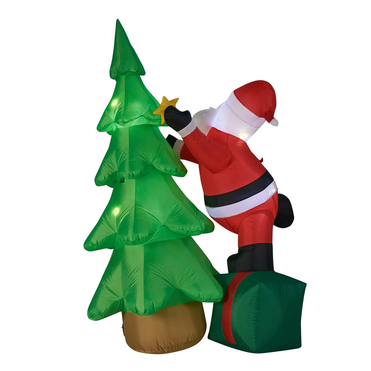 Kinbor 6FT/7Ft Christmas Inflatable Santa Claus Christmas Tree for Indoor Outdoor Air Blown Garden Yard Party Decoration