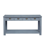 Kinbor Console Table End Table 2-Tier Hallway Sofa Table with Storage Drawers Bottom Shelf for Living Room, Entryway, Bedroom