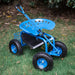 Kinbor Garden Cart Seat with Wheels, Rolling Garden Scooter with 360°Swivel Seat Extendable Steer Handle & Storage Basket