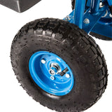 Kinbor Garden Cart Seat with Wheels, Rolling Garden Scooter with 360°Swivel Seat Extendable Steer Handle & Storage Basket