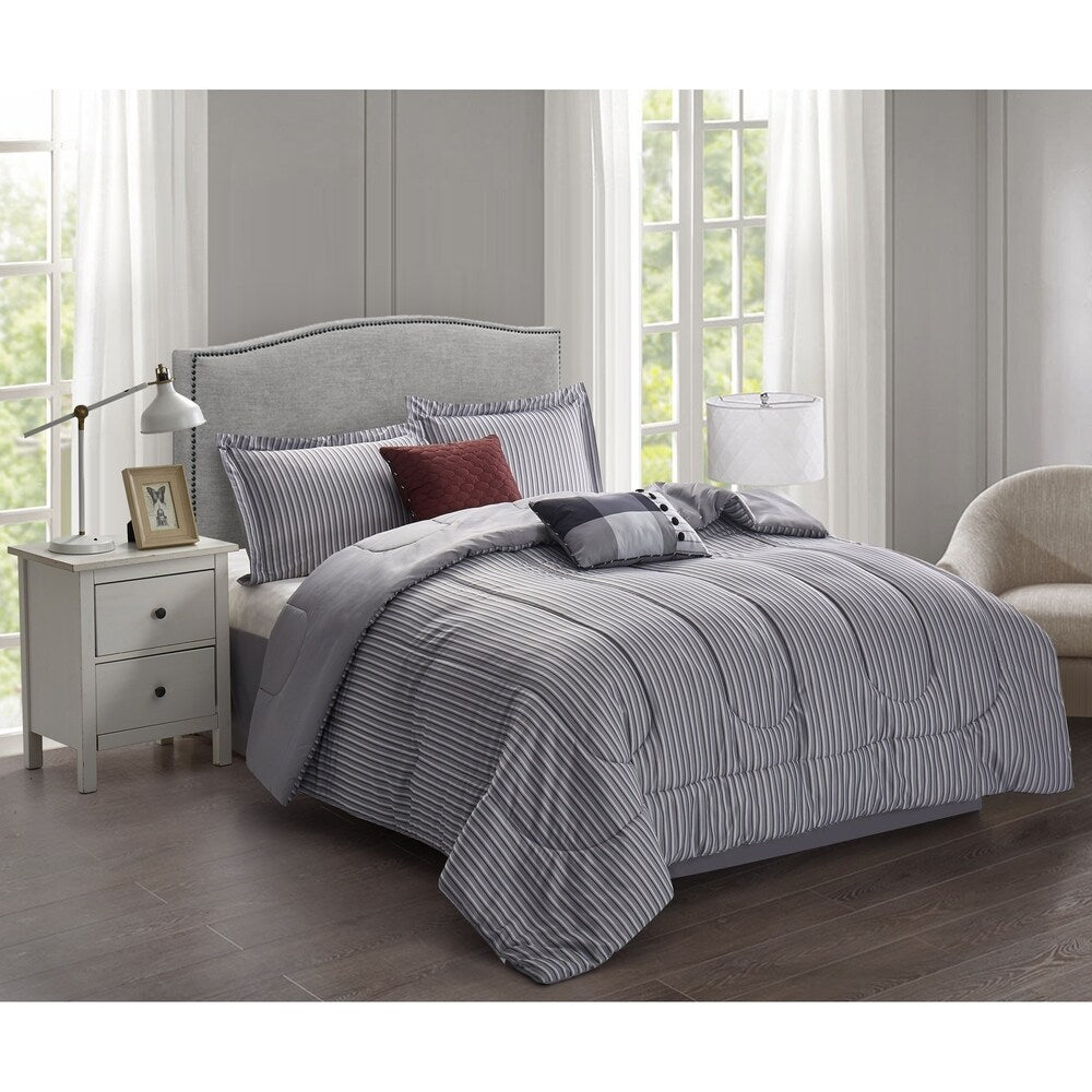 Kincaid Grey 6-Piece Comforter Set
