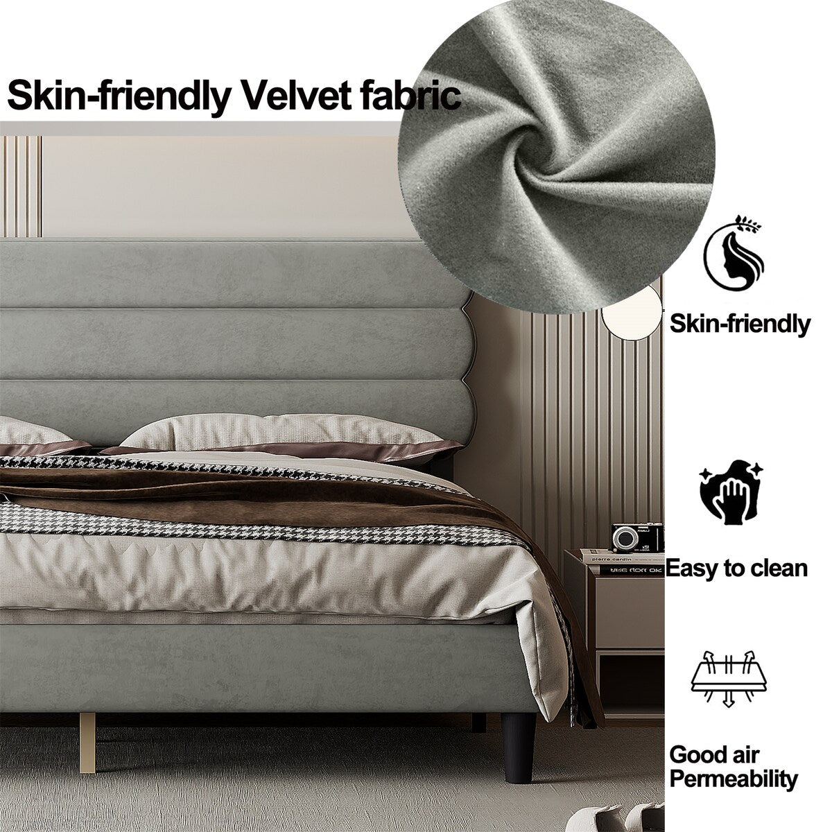 King Bed Frame with Headboard
