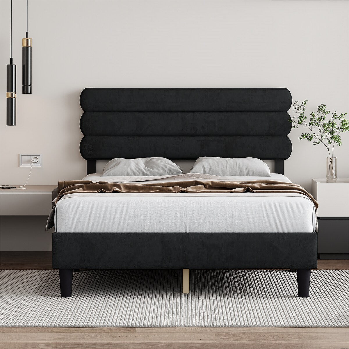 King Bed Frame with Headboard
