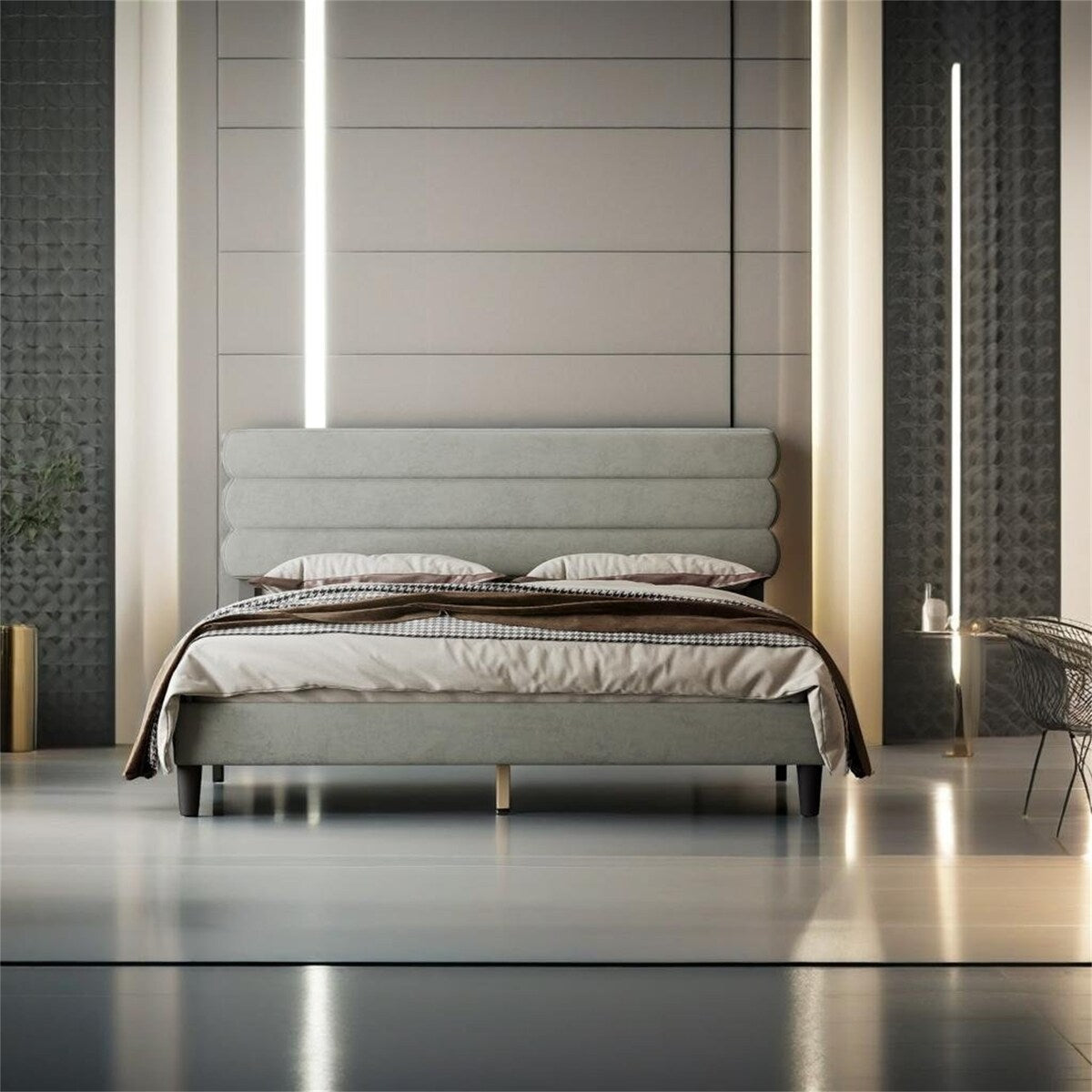 King Bed Frame with Headboard