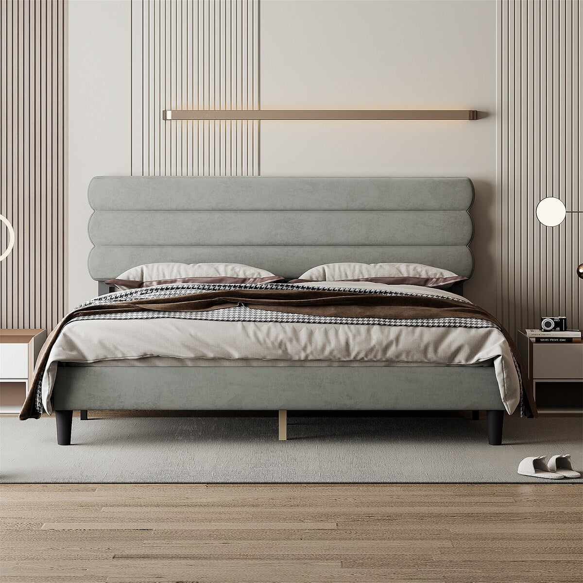 King Bed Frame with Headboard