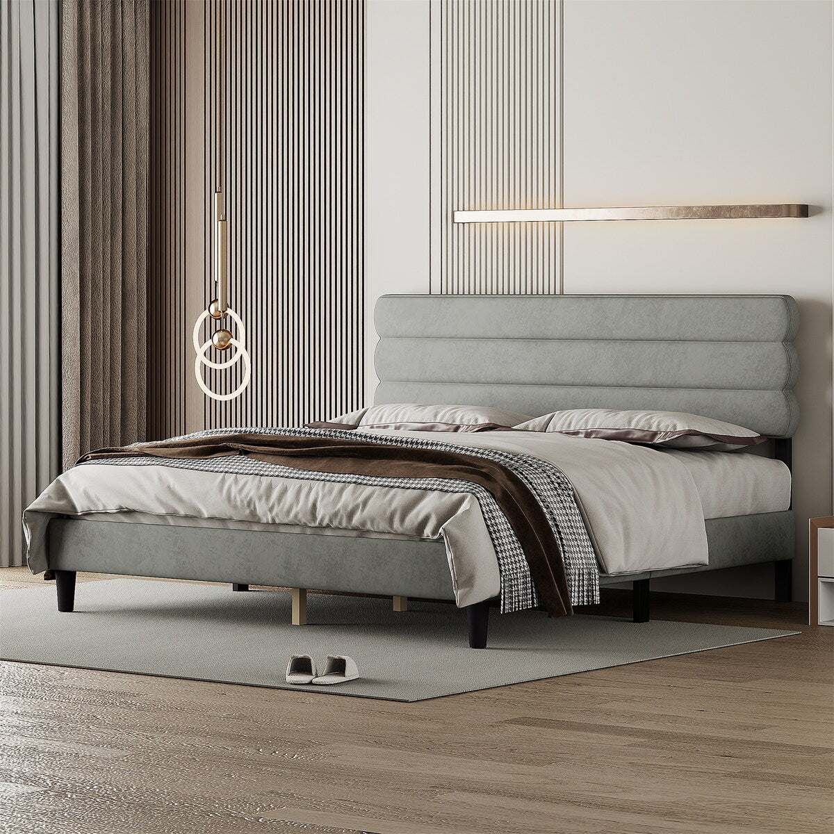 King Bed Frame with Headboard