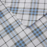 King Cozy Cotton Flannel Printed Deep Pocket Sheet Set Blue Plaid