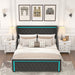 King Platform Bed Frame with Adjustable Colorful Lighted Strip Headboard