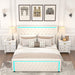 King Platform Bed Frame with Adjustable Colorful Lighted Strip Headboard