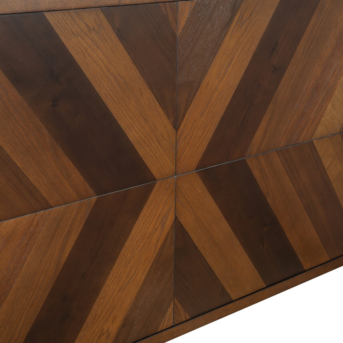 King/Queen/Full Walnut Platform Bed with Slat Supports for Bedroom