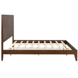 King/Queen/Full Walnut Platform Bed with Slat Supports for Bedroom