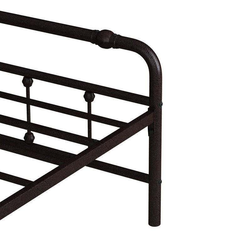 King Size Metal Platform Bed Frame with Victorian Style Wrought Iron-Art Headboard/Footboard,Easy Assembly
