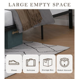 King Size Metal Platform Bed Frame with Wood Headboard and Footboard, Heavy Duty Mattress Foundation with Slat Support