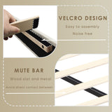 King Size Platform Bed Frame with Fabric Upholstered Headboard and Wooden Slats,No Box Spring Needed/Easy Assembly