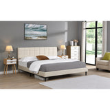 King Size Platform Bed Frame with Fabric Upholstered Headboard and Wooden Slats,No Box Spring Needed/Easy Assembly