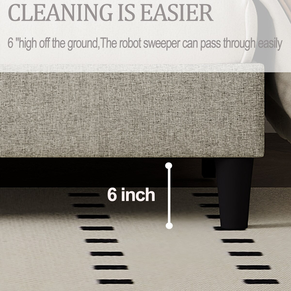 King Size Platform Bed with Button Tufting Adjustable Headboard
