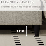 King Size Platform Bed with Button Tufting Adjustable Headboard