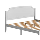 King Size White Contemporary Roman Style, Solid Wooden Bed