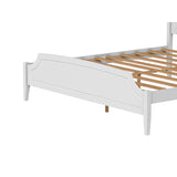 King Size White Contemporary Roman Style, Solid Wooden Bed