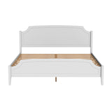 King Size White Contemporary Roman Style, Solid Wooden Bed