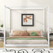 King Size Wood Platform Bed Floor Bed with Support Legs, Canopy Design