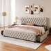 King Upholstered Platform Bed with Four Drawers