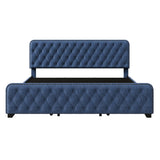 King Upholstered Platform Bed with Four Drawers