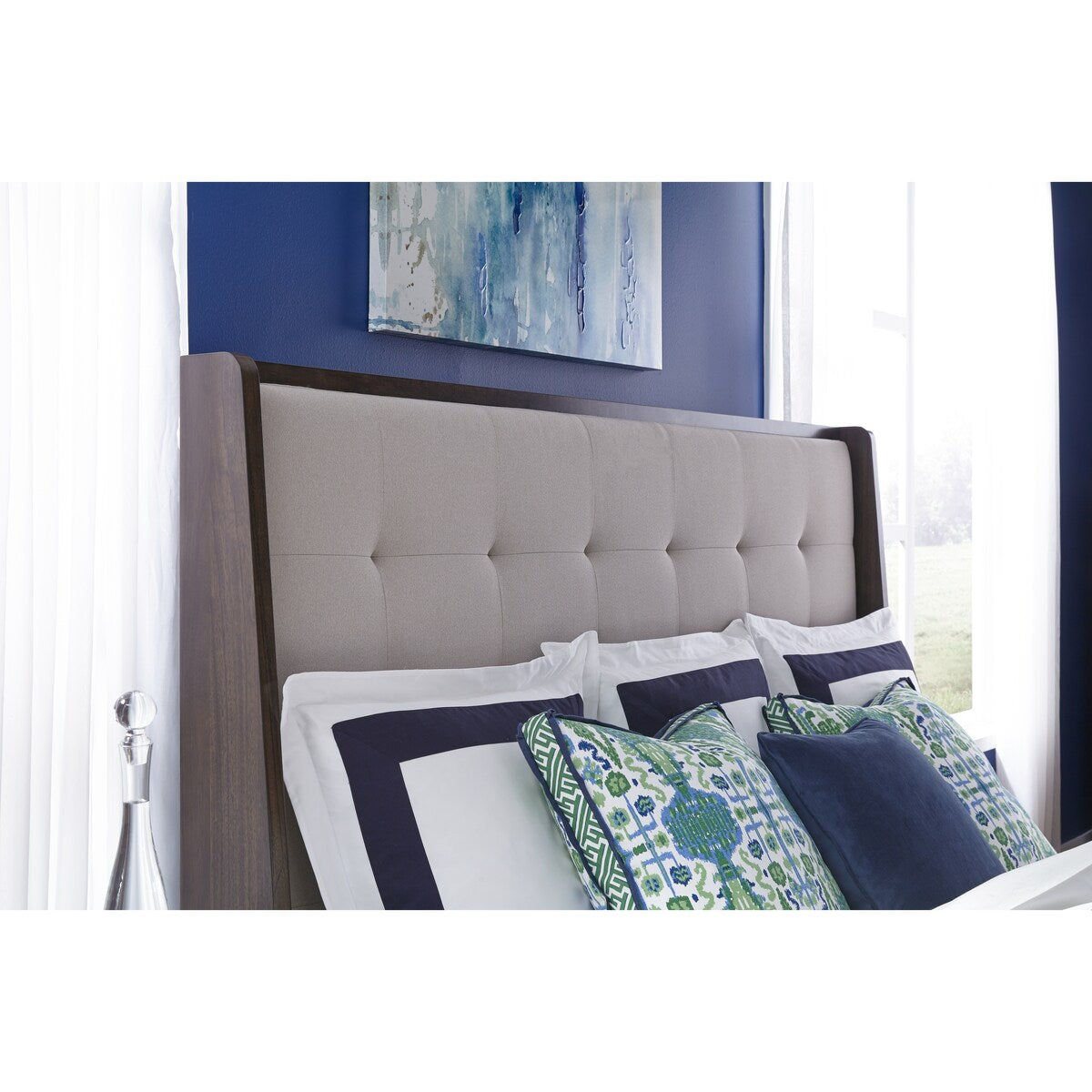 King Upholstered Shelter Bed